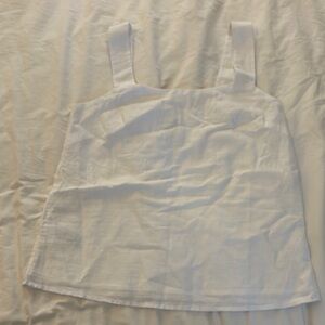 J crew White Sleeveless Women's Top linen/cotton blend